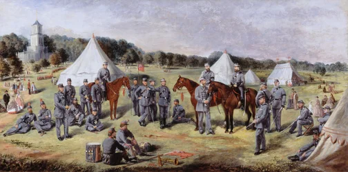 Das 1. Verwaltungsbataillon der Norfolk Volunteers im Gunton Park, 1864
